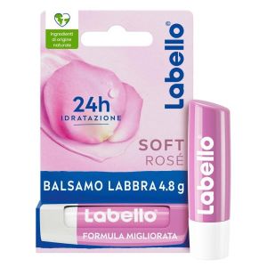 Labello Soft Rosé 4.8 G, Burrocacao Labbra Colorato e Idratante i Estratto di Rosa