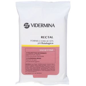 Vidermina Rectal Salviette Detergenti Intime Zona Anale e Perianale 15 Pezzi