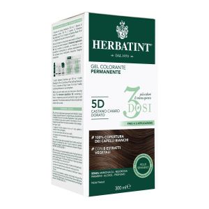 Herbatint Tintura per Capelli Gel Permanente 5d Castano Chiaro Dorato 300ml 3 Dosi