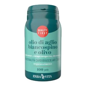 Erba Vita Olio di Aglio e Biancospino Integratore Apparato Cardiovascolare 100 Perle