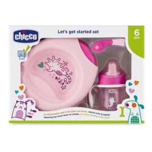 Chicco Set Pappa Rosa i Cucchiaio Rosa 6m+