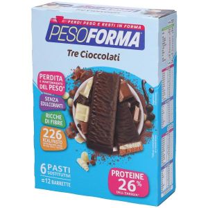 Pesoforma Barrette Tre Cioccolati Pasto Sostitutivo 12 Barrette