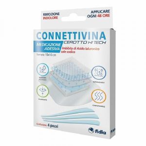 Connettivina Cerotto Hi Tech Medicazione Adesiva 10x10 Cm 4 Pezzi