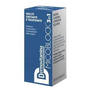 Dermovitamina Micoblock 3 In 1 Smalto Idratante e Traspirante Blu 5ml
