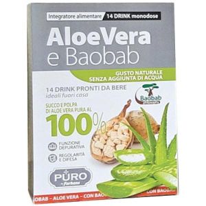 Forhans Puro Aloe Succo e Polpa 100% + Baobab 14 Drink 50ml