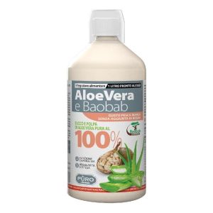 Forhans Puro Aloe Succo e Polpa 100% + Baobab Pesca Bianca 1 Litro