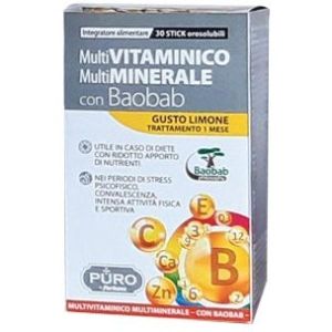 Forhans Puro Multivitaminico e Multiminerale + Baobab 30 Stick Orosolubili