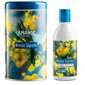 L'amande Mimosa Suprema Boite Metallica Cilindrica Bagnodoccia 250ml