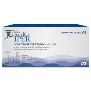 Rinoterm Kit Iper 15 Flaconcini da 5ml + Ugello Rinubes per Nebulizzazione + Siringa Luer Lock da 5ml