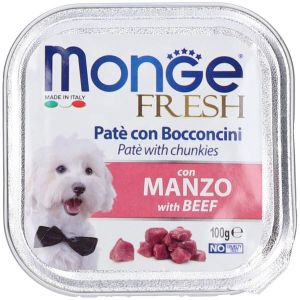 Monge Fresh Paté Bocconcini i Manzo Cibo Umido per Cani Adulti 100g