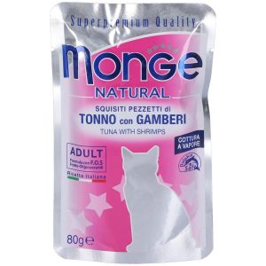 Monge Natural Superpremium Tonno i Gamberetti Cibo Umido per Gatti Adulti 80g