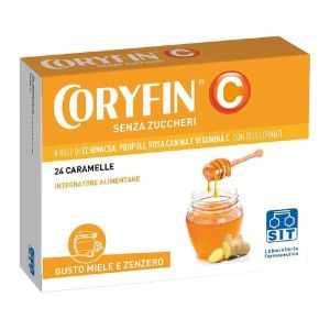 Coryfin C Senza Zuccheri Miele e Zenzero 24 Caramelle
