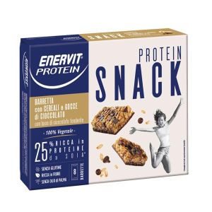 Enervit Protein Snack Cereali Cioccolato Vegetale 8 Barrette 27g