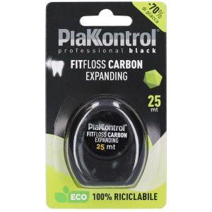 Plakkontrol Professional Black Fitfloss Carbon Expanding Filo Interdentale 25 Metri Fresh Mint