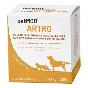 Petmod Artro Mangime Complementare per Supporto Metabolismo Articolare Cani 30 Bustine