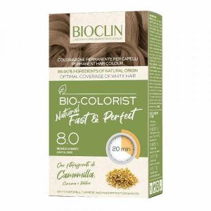 Bioclin Bio Color Fast&perfection 8,0 Biondo Chiaro Crema Colorante 60ml + Rivelatore In Crema 60ml + Bio Color Shampoo 10ml + Bio Color Maschera 10ml