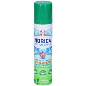 Norica Protezione Completa Spray Disinfettante Adulti Azione Virucida per Oggetti e Superfici Essenza Al Tè Bianco