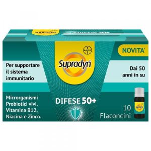 Supradyn Difese 50+  Probiotico Vitamina B12 e Zinco per Difese Immunitarie 10 Flaconcini