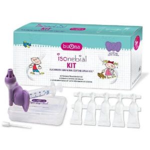 Isonebial Kit Pulizia Cavita' Nasali 20 Flaconcini  5ml + Siringa Luer Lock Soft-jeck + Ago Cannula + Nebulizzatore Spraysol Globuli Contenitore MONOdose