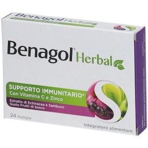 Benagol  Herbal Supporto Immunitario i Vitamina C e Zinco Gusto Frutti di Bosco