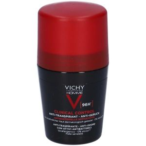 Vichy Homme Clinical Control Deodorante Roll -on 96h Anti -traspirante No Alcool.  Ipoallergenico. Anti -batterico. 50ml