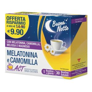 Melatonina e Camomilla Act 30 Bustine Solubili Senza Zuccheri