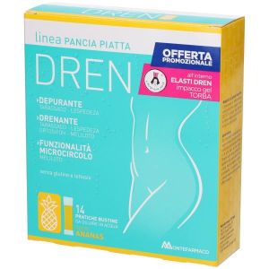 Pancia Piatta Dren Ananas 14 Bustine Stick Pack + Impacco Gel Torba 100ml