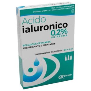 Soluzione Oftalmica Lubrificante e Idratante Acido Ialuronico 0,2% 10  Richiudibili da 0,5ml Globuli Contenitore MONOdose