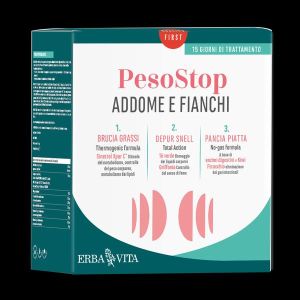 Kit Addome Fianchi 1 Peso Stop Brucia Grassi 60 Compresse + 1 Peso Stop Depur Snell 500ml + 1 Peso Stop Pancia Piatta 30 Compresse
