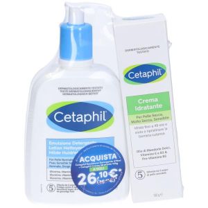 Cetaphil Bipack Emulsione Detergente 470ml + Crema Idratante 100g