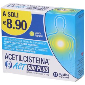 Acetilcisteina Act Plus Nac 600 12 Bustine Effervescenti Agrumi