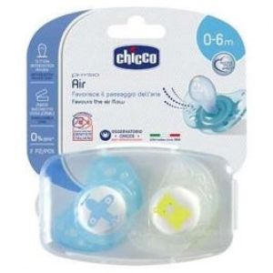 Chicco Succhietti Air Azzurro Silicone 2-6 Mesi 2 Pezzi