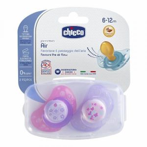 Chicco Succhietti Air Rosso Silicone 6-16 Mesi 2 Pezzi
