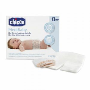 Chicco Mini Kit Medicazione Ombelicale Benda A Rete Elasticacalibro 6 + Compresse In Tnt Sterili 10x10 Cm 4 Pezzi