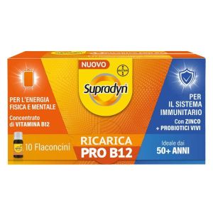Supradyn Ricarica Pro B12 Integratore Adulti 50+ i Vitamina B12 e Zinco 10 Flaconcini