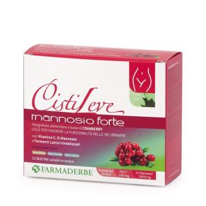 Cistileve Mannosio Forte 14 Bustine da 3g Aroma Naturale Frutti Rossi i Edulcorante Stevia Senza Zuccheri Senza Glutine Senza Lattosio