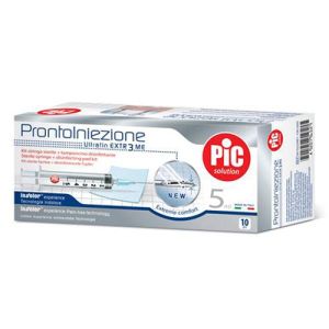 Siringa Pic Solution Pronto Iniezione 2,5ml Ago Gauge 23 10 Pezzi